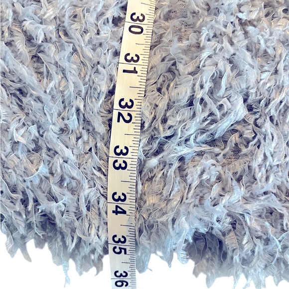 Sunday In Brooklyn Anthropologie Feather Grey Blue Velvet Sleeveless Dress S - Picture 9 of 11